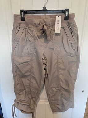 Calvin Klein Taupe Drawstring Cargo Capris